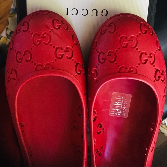 Gucci Logo Rubber Jelly Ballerina Ballet Shoes. - Picture 7 of 7